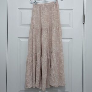 Dusty Rose and Cream Maxi Skirt